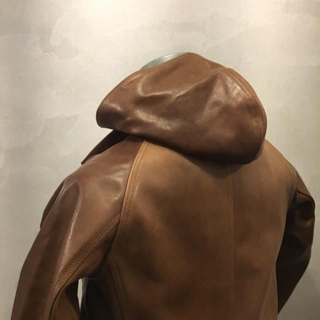 BAA COSTUME MFG. “HORSE LEATHER RAIL ROADER HOODIE COAT BAA COSTUME MFG. “HORSE LEATHER RAIL ROADER HOODIE COAT