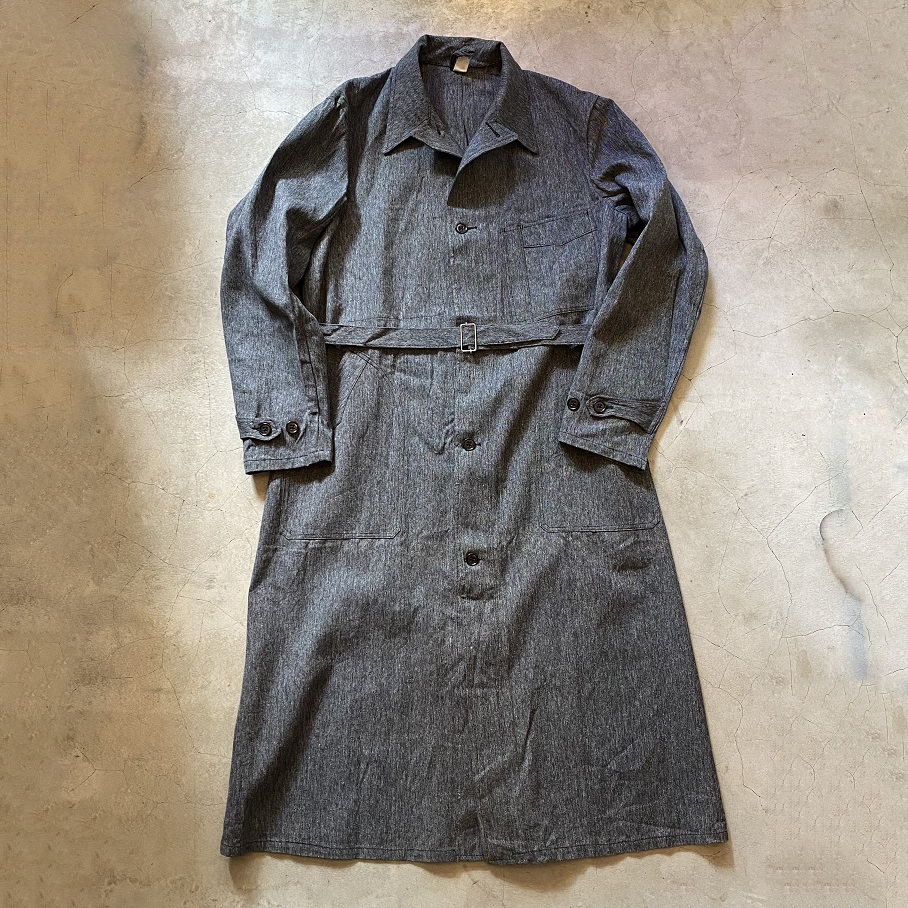 50s Black Chambray Atelier Coat - 57 Rue de Rome