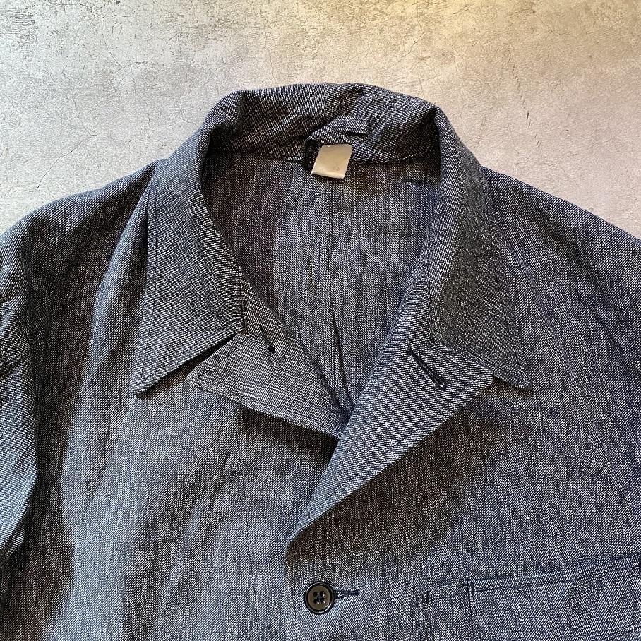50s Black Chambray Atelier Coat - 57 Rue de Rome