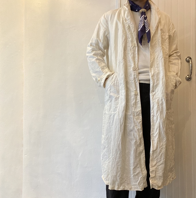 N.O.S. 1940's FRENCH ARMY ”HOSPITAL LINEN COAT” - SIGNAL GARMENTS online store