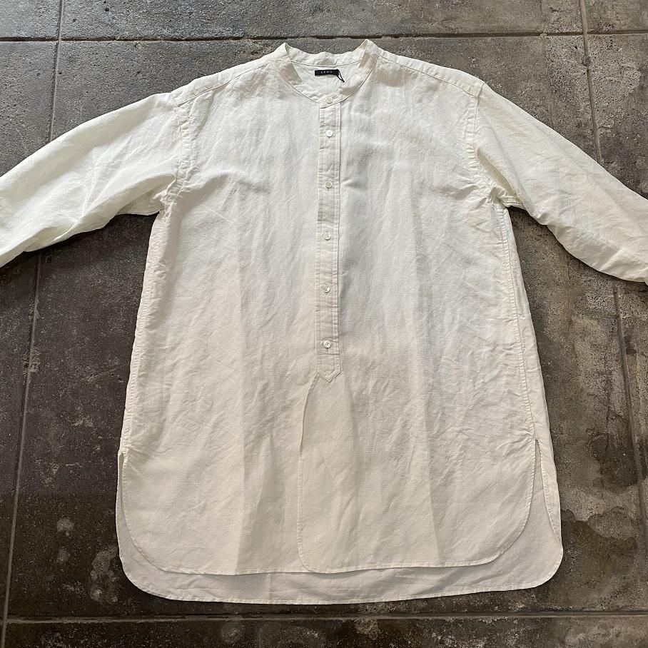 LENO◆BAND COLLAR SHIRT/長袖シャツ/2/コットン/PNK/H2101-SH002// LENO (リノ) BAND COLLAR SHIRT / バンドカラーシャツ