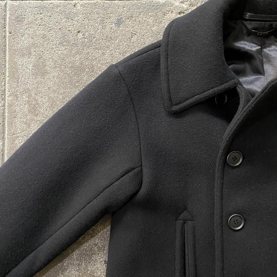 【ネコネコ】LENO 10 BUTTON PEA COAT LENO ”10 BUTTON PEA COAT” BLACK - SIGNAL GARMENTS online store