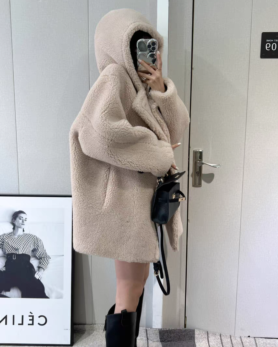 Boa short hoodie coat