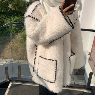 Fur stitch coat