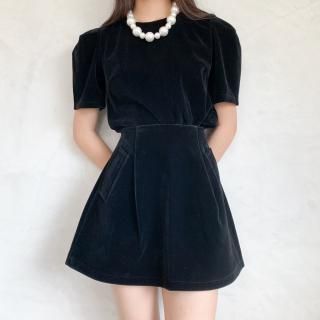 Velour mini skirt