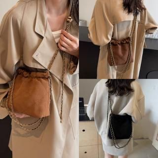 Fake suede chain mini bag