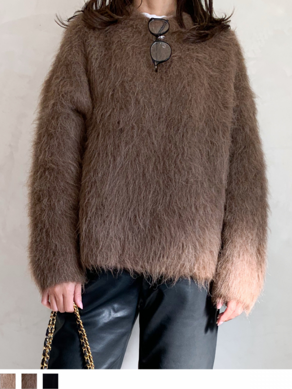 Y's StellaワイズステラAlpaca shaggy knit ニットモカ Alpaca shaggy series - Y's Stella Online