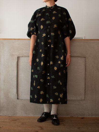 R&D.M.Co- / MIMOZA PUFF SLEEVE DRESS col.Black - PEOPLE-BOUTIQUE
