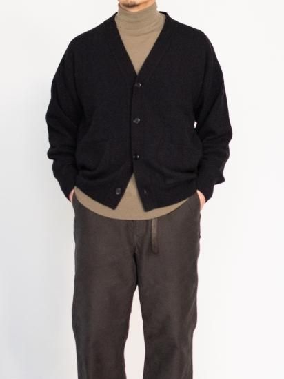 Phlannèl Wool Yak Guernsey Cardigan Namu Shop - Phlannel Wool Yak Guernsey Cardigan - Brown x Black