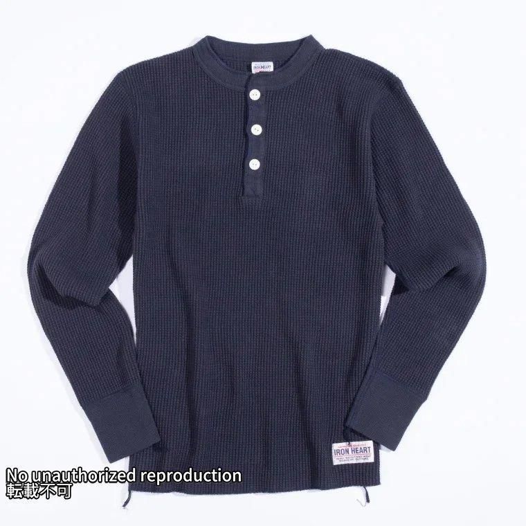 IHTL-1213】ヘビーサーマル ヘンリーネックロングTシャツ IHTL-1213】ヘビーサーマル ヘンリーネックロングTシャツ