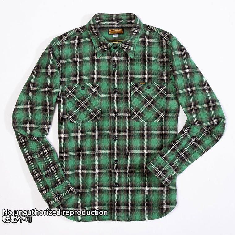 Iron Heart Ultra-Heavy Flannel - IHSH-337-GRN - Tartan Check