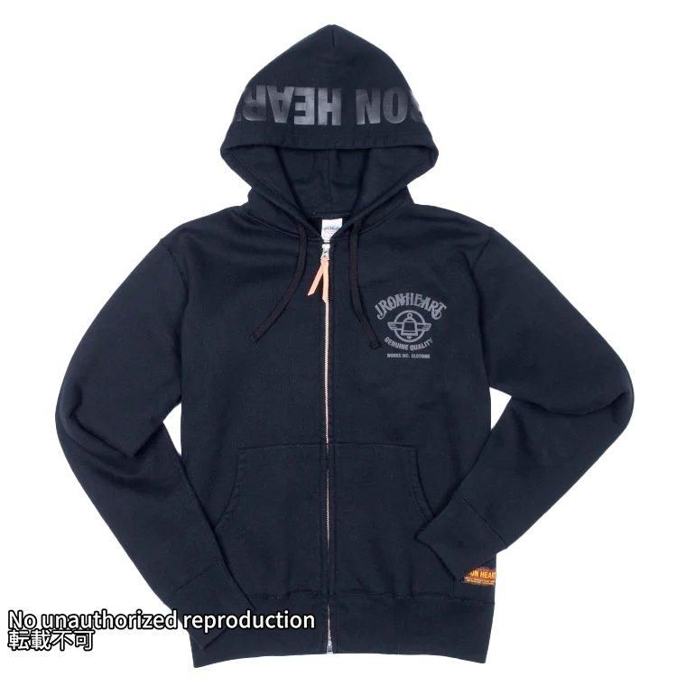 IRON HEART ネイビー ジップパーカー IHSW-77S】ヘビージップアップパーカー