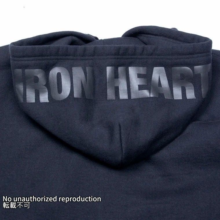 IRON HEART スカルロゴ ネイビー パーカー M IHSW-77S】ヘビージップアップパーカー