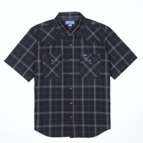 アイアンハート　【 IHSH-419】 マドラスチェック半袖 マドラスチェック半袖ワークシャツ／ブルー – IRON HEART