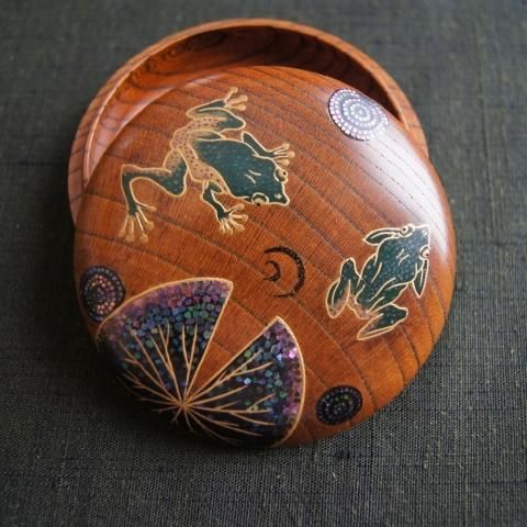 蒔絵屋・伯兆 蛙蒔絵香合｜和雑貨 翠