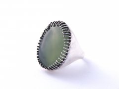 Pyro mesh work jade Ring