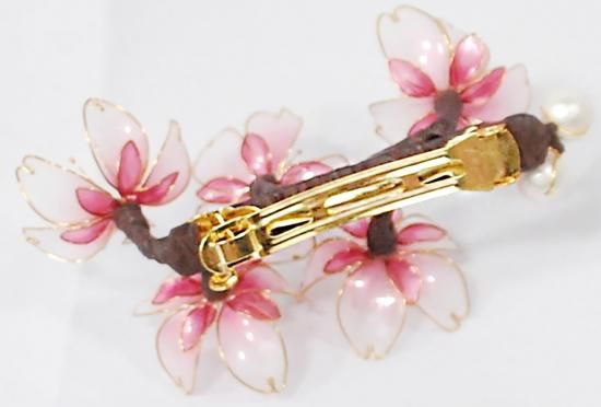 アメリカンフラワー 桜 髪飾り（バレッタ） - 和狐ん-wakon-