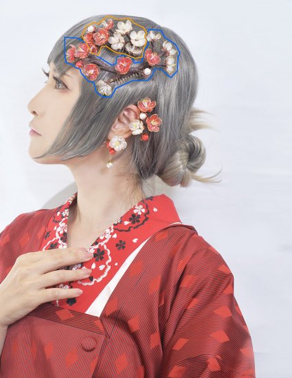 アメリカンフラワー 髪飾り 梅 コーム - 和狐ん-wakon-