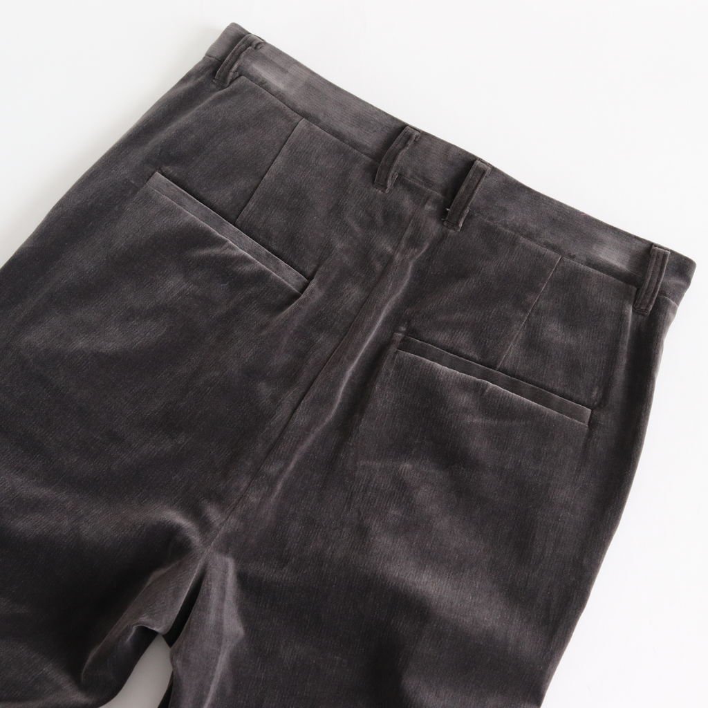 oldman's tailor r&d.m.co- / velvet tapered pants #gray