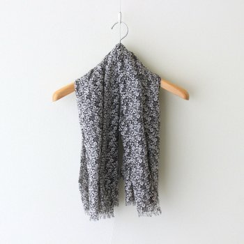 R&D.M.Co- OLDMAN'S TAILOR | オールドマンズテーラー _ LITTLE WILD BERRY LINEN GAUZE SHAWL #BLACK [no.5101]