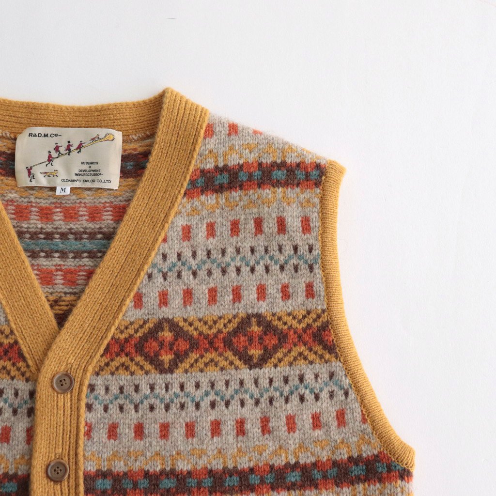 oldman's tailor r&d.m.co- / fairisle vest #mustard