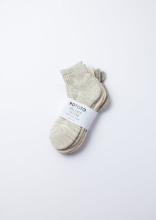 ROTOTO - Organic Daily 3 Pack Ankle Socks 