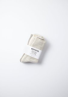 ROTOTO - Organic Daily 3 Pack Ribbed Crew Socks 