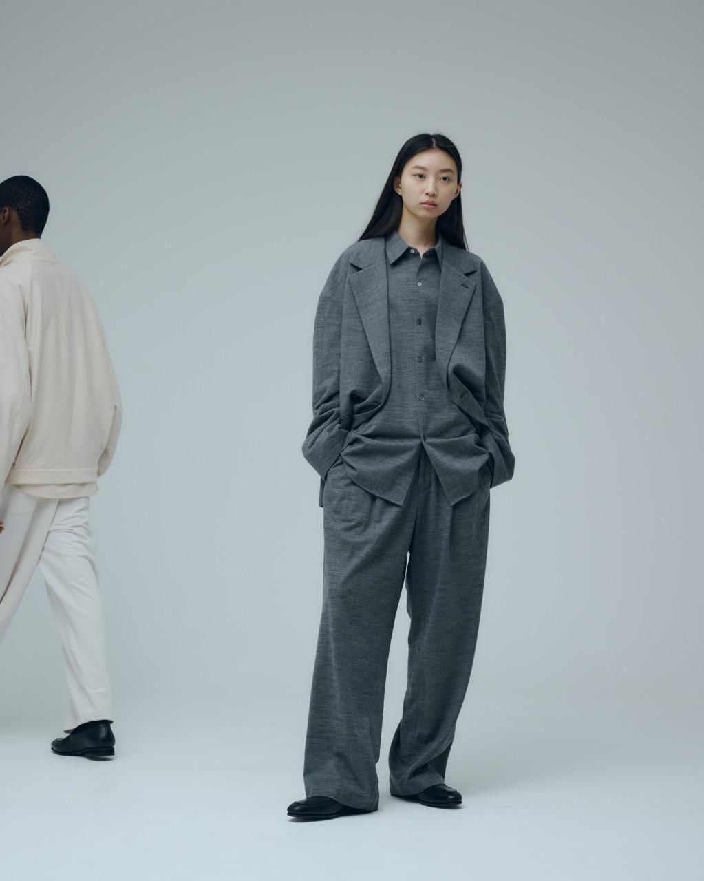 KANEMASA PHIL. - 36G Wool Herringbone Trouser 