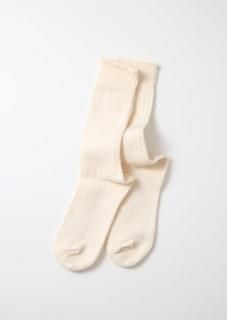ROTOTO - Linen Cotton Ribbed Crew Socks 