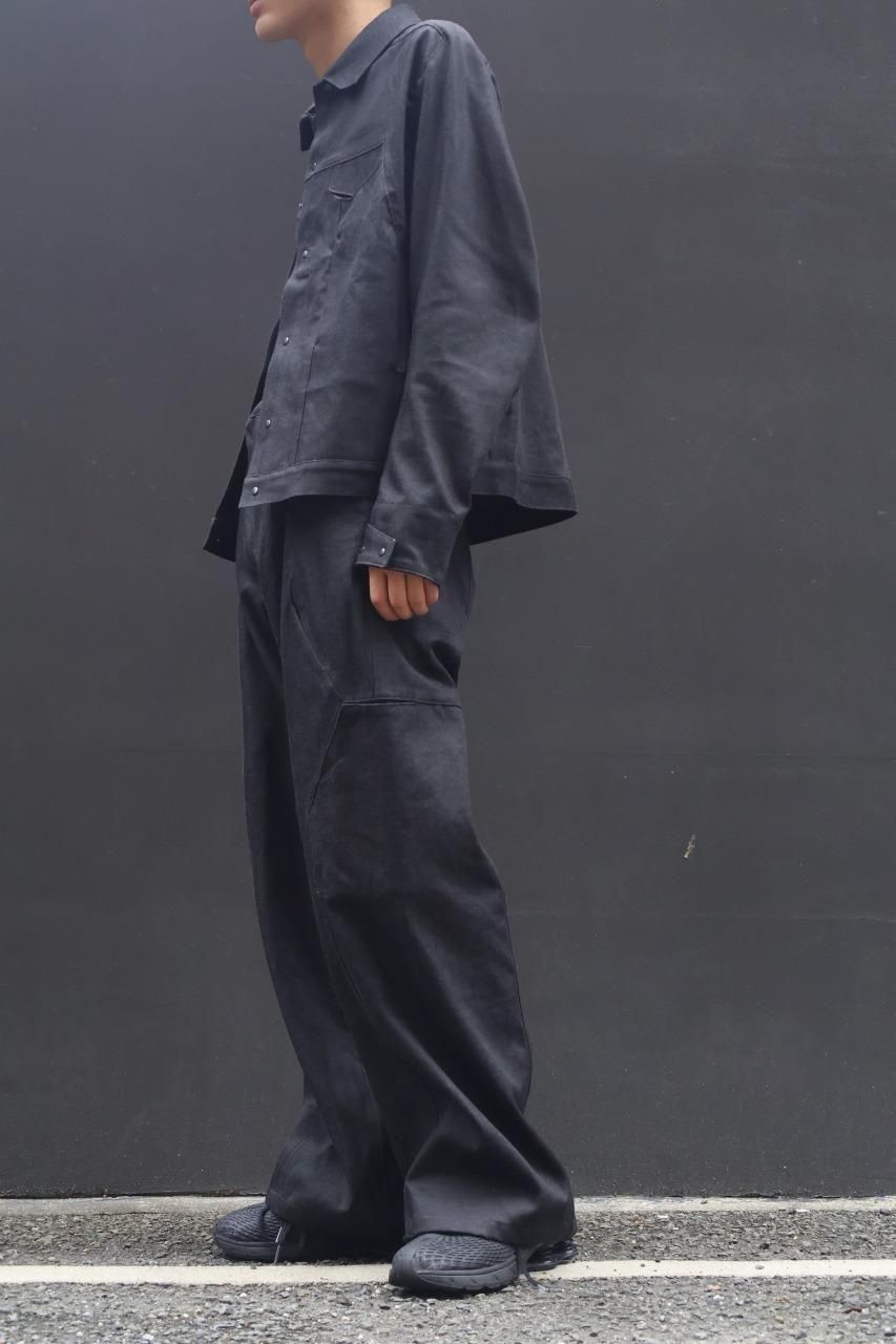 パンツ OPPOSE DUALITY 8POCKET PANEL TROUSERS OPPOSE DUALITY 8POCKET PANEL WIDE DENIM TROUSERS (BLACK GREY