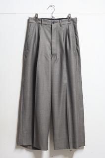 HAVERSACK  JIMS City - Shark Skin High Waist Two Pleats Wide Pants -