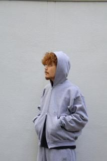 MINE - Double Zip Short Sweat Hoodie -