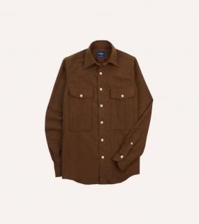 Drake's - Wool Two-Pocket Work Shirt Brown