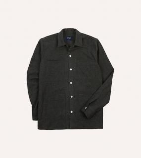 Drake's - Wool Four-Pocket Camp Collar Work Shirt Grey