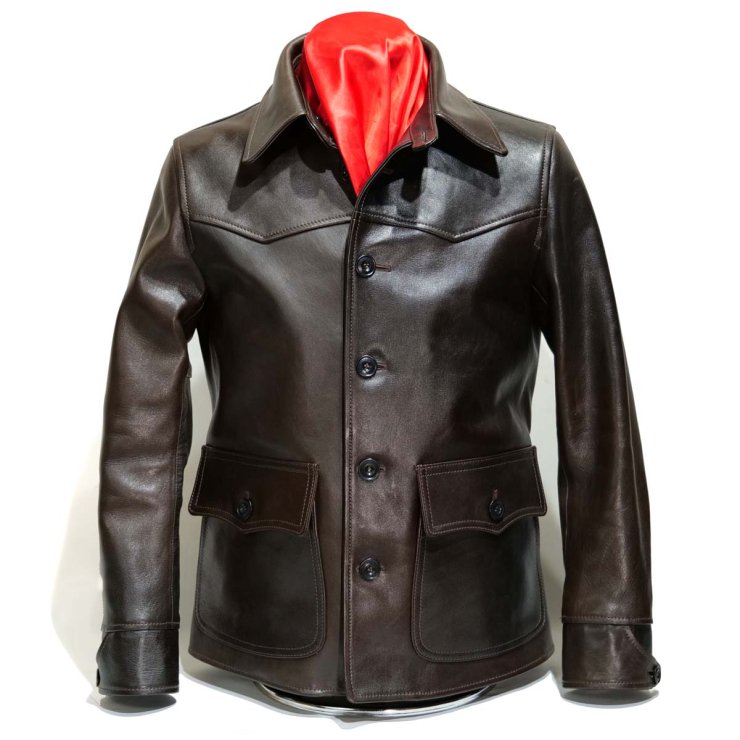 Y'2 LEATHER HAND DYEING HORSE CAR COAT(HNC-82)