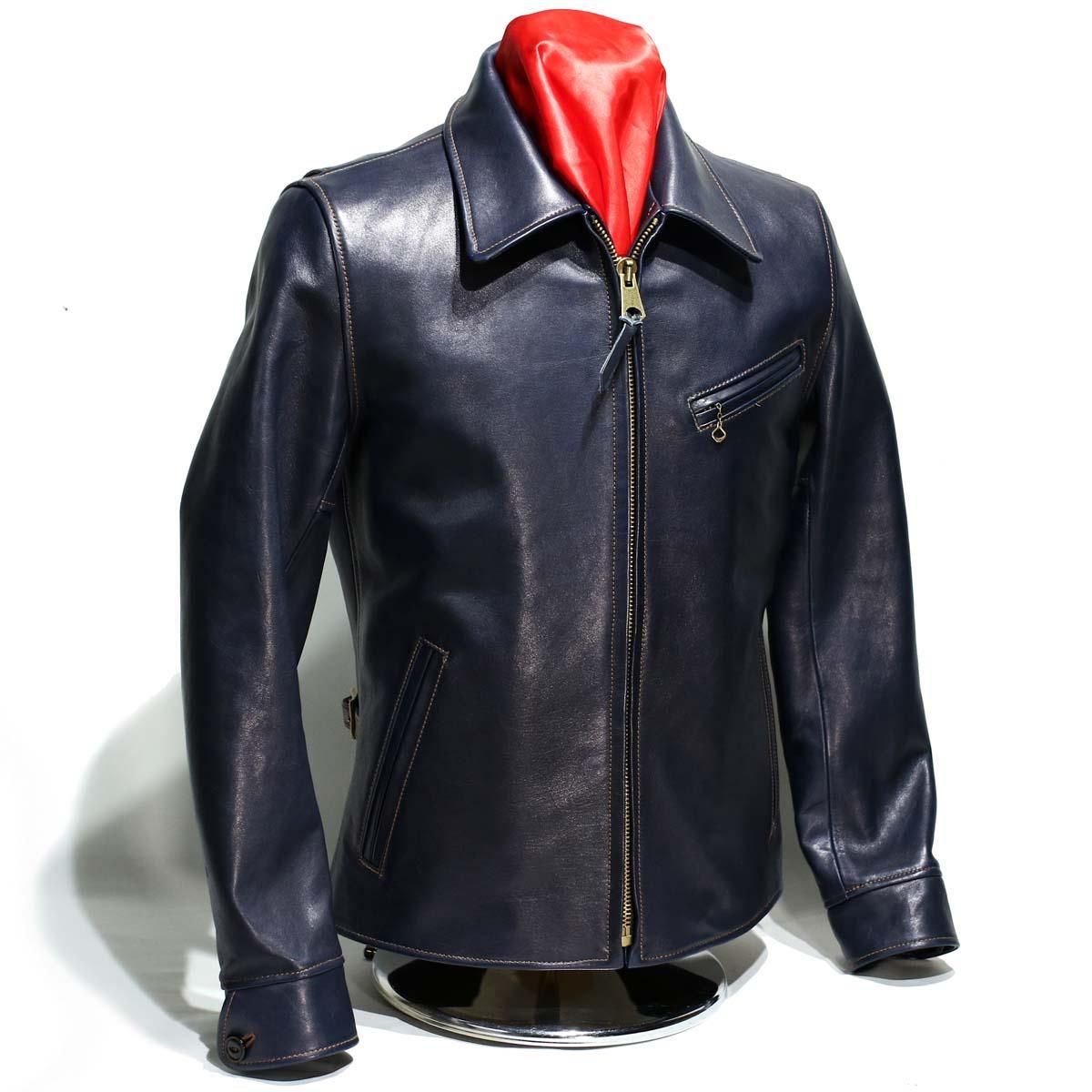 シングルライダース　ホースハイド　42 馬革　TALONジップ 本革　襟付き シングルライダース ホースハイド 42 馬革 TALONジップ 本革 襟