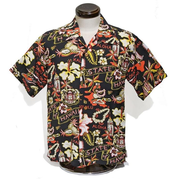 ALTA WORKERS70svintageToriRichardハワイ製 Lot No. SS38806 / RAYON HAWAIIAN SHIRT “HAWAIIAN SKULL