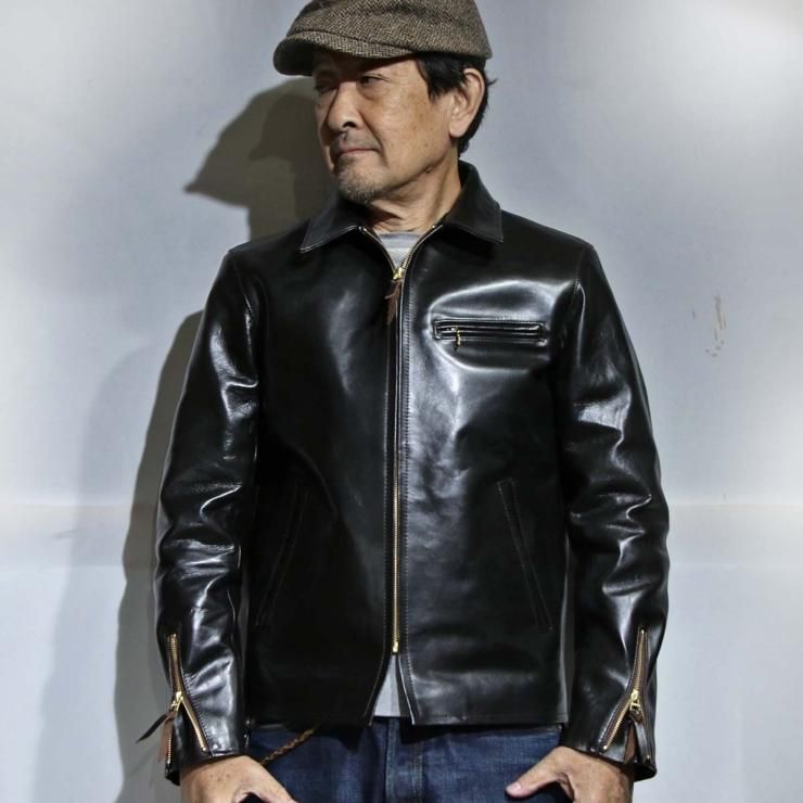 Y’2 LEATHER シングルライダース VINTAGE HORSE y'2 leather | vintage horse light single riders black (pr-65