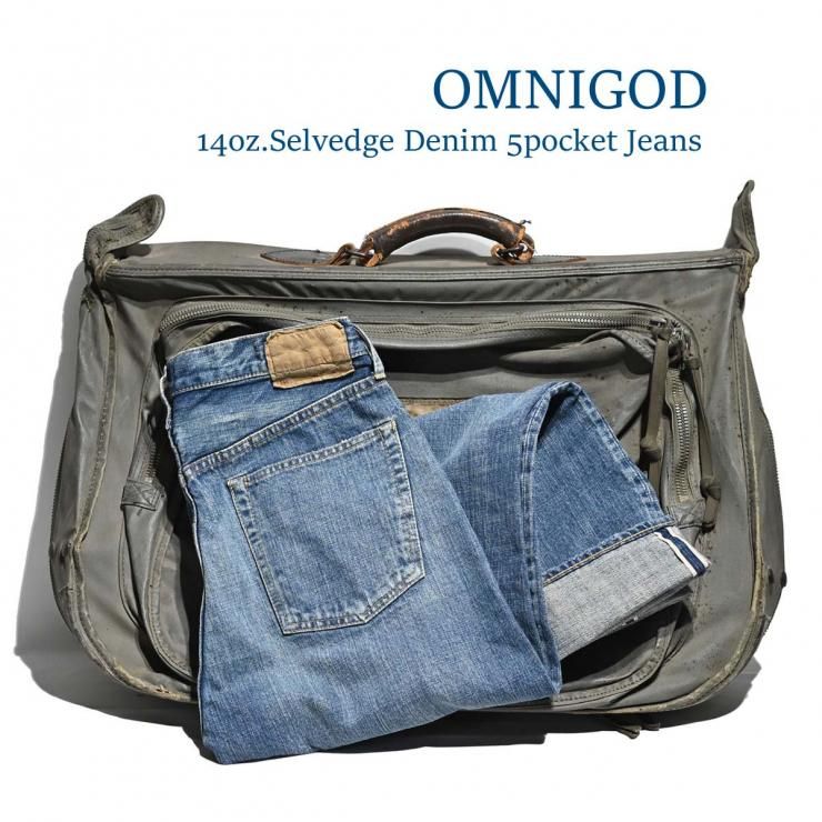 OMNIGOD 14oz.SELVAGE DENIM 5P STRAIGHT JEANS/Lot.50084A