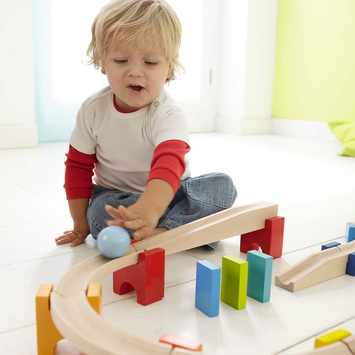［1歳半-］ベビークーゲルバーン〈積み木・玉転がし〉HABA｜1歳のおもちゃ・知育玩具 STUDY PARK
