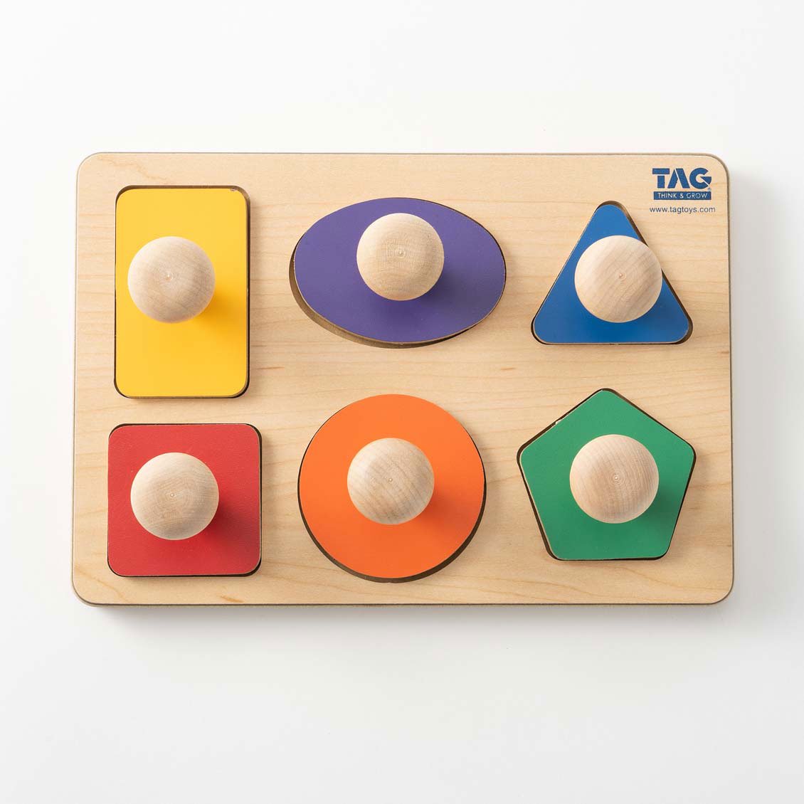 [1歳半-]握りやすい取っ手のついた形パズル〈はめこみ図形〉TAG｜1歳のおもちゃ・知育玩具通販 STUDY PARK