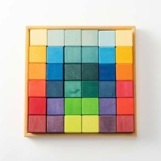 グリムス　パステル　モザイクキューブ　積み木　知育玩具　にじのキューブ グリムス社 にじのキューブ パステル 小 36ピース【送料無料】虹