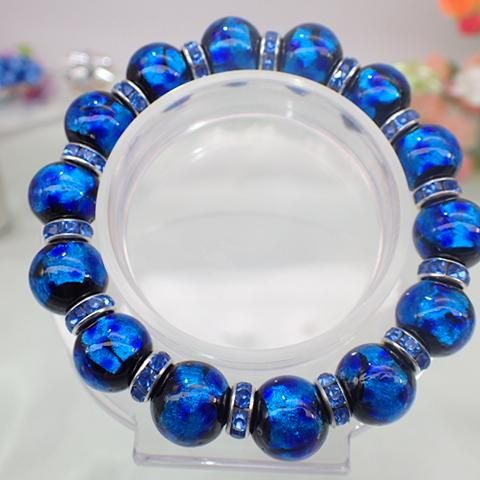 ホタルガラスブレスレット/黒ブルー(光)/12mm - HESHIKI ホタルガラスブレスレット/黒ブルー(光)/12mm - HESHIKI