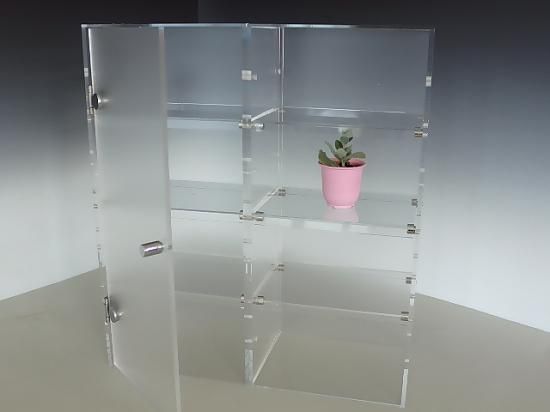 クリアアクリルコレクションラック(扉つき) W300×D200×H600