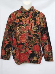 衣櫻 長袖レギュラーシャツ「金粉牡丹」