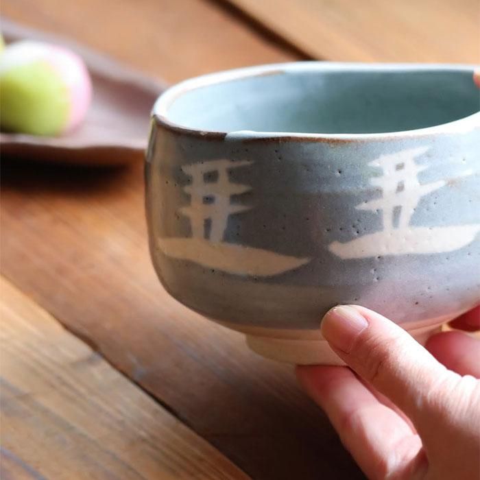 茶道茶碗　鼠志野　苗柄　抹茶【新品未使用】 抹茶盌 鼠志野山水
