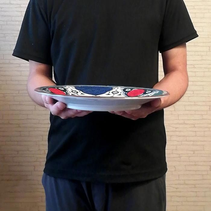 Shonzui 祥瑞 大皿 瓔珞紋 色絵