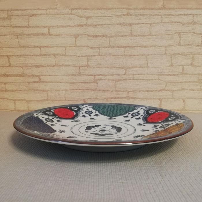 Shonzui 祥瑞 大皿 瓔珞紋 色絵