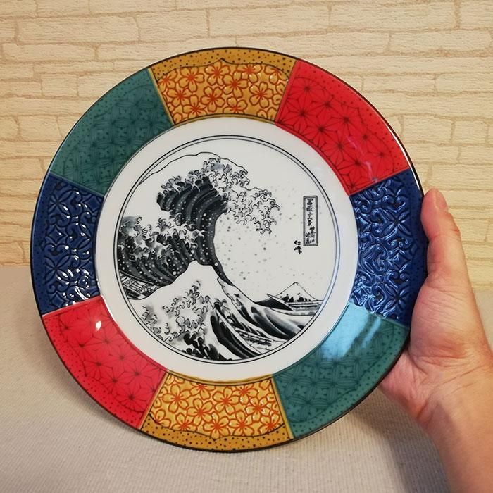 Shonzui 祥瑞 大皿 波富士 色絵