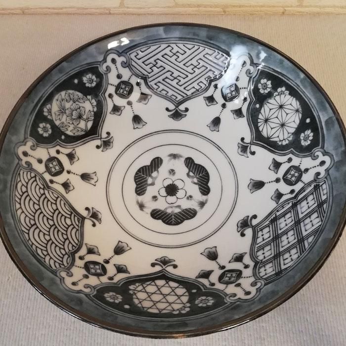 Shonzui 祥瑞 サラダめん鉢 瓔珞紋 染付